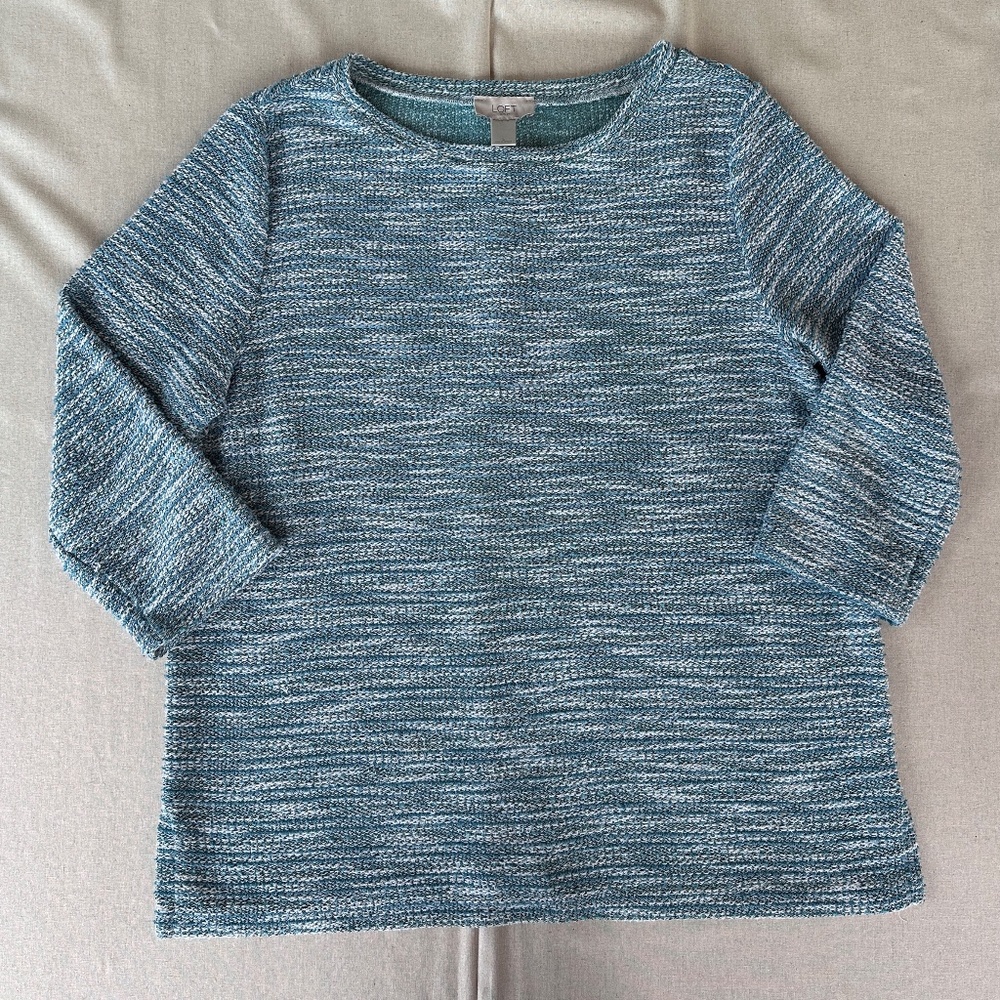 Loft Blue Lightweight 3/4 Sleeve Sweater